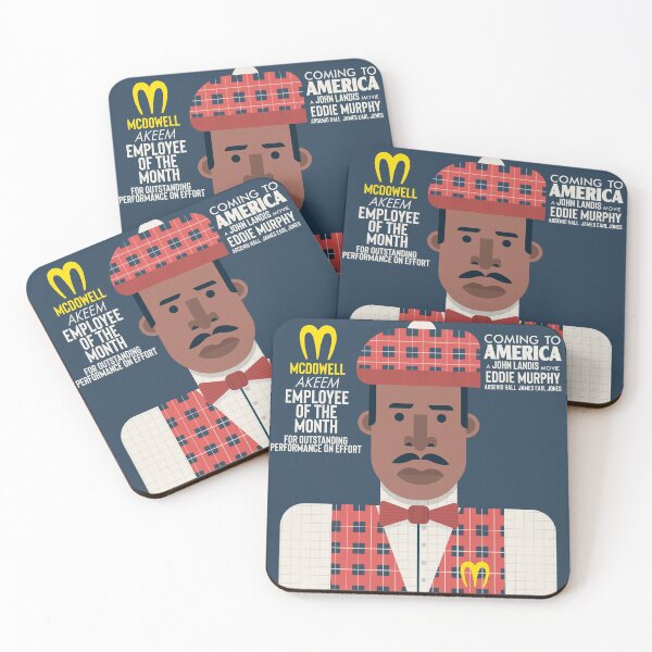 Item preview, Coming to America, Eddie Murphy, prince  Akeem Joffer, John Landis movie poster, McDowell employee of the month, Il principe cerca moglie designed and sold by Spallutos.