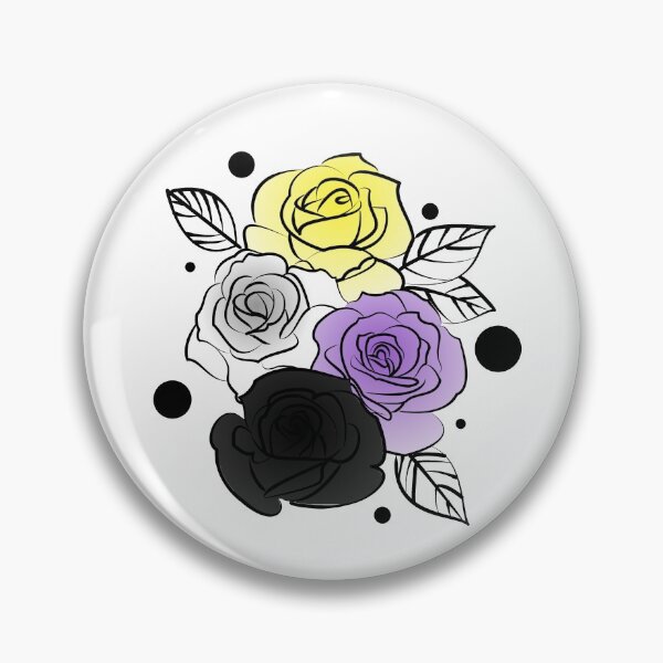 Item preview, NonBinary Pride Flag Roses Floral Flowers Subtle Pride LGBT designed and sold by MWStickers.
