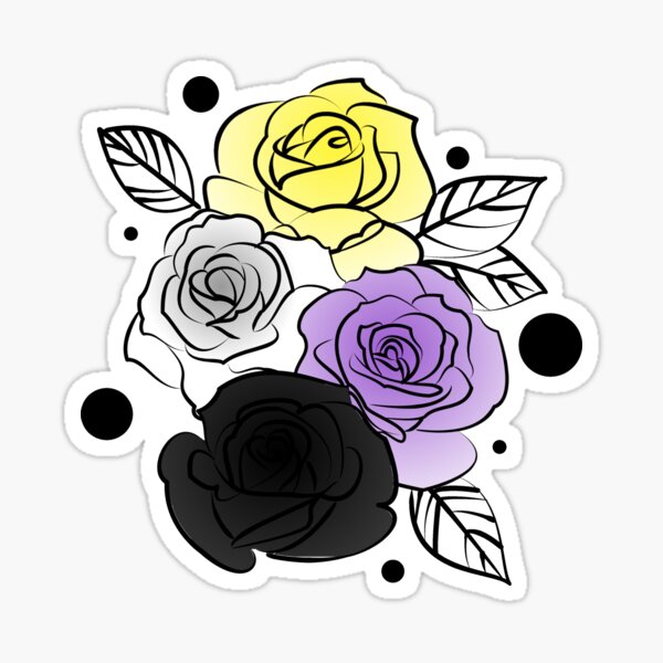 subtle floral knife - genderqueer Sticker for Sale by spirit-tomb