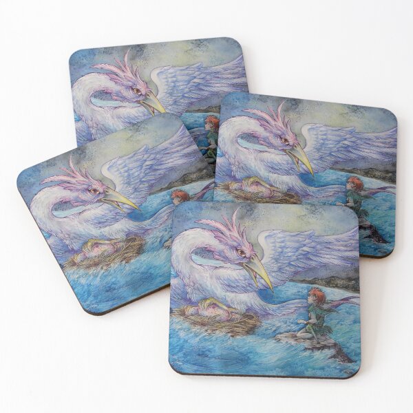 Item preview, Peter Pan and Neverbird flowing nest through storm James Barrie fairy tale illustration  designed and sold by Taski-Guru.