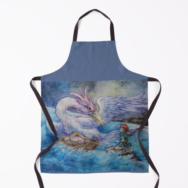 Item preview, Peter Pan and Neverbird flowing nest through storm James Barrie fairy tale illustration designed and sold by Taski-Guru.