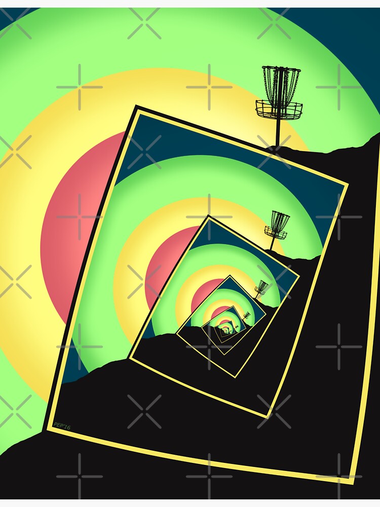 "Spinning Disc Golf Baskets 5" Sticker for Sale by perkinsdesigns