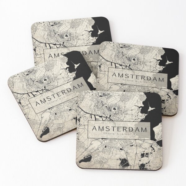 Item preview, Amsterdam Netherlands Old Vintage Street Map With Co-ordinates designed and sold by RossWilson12.