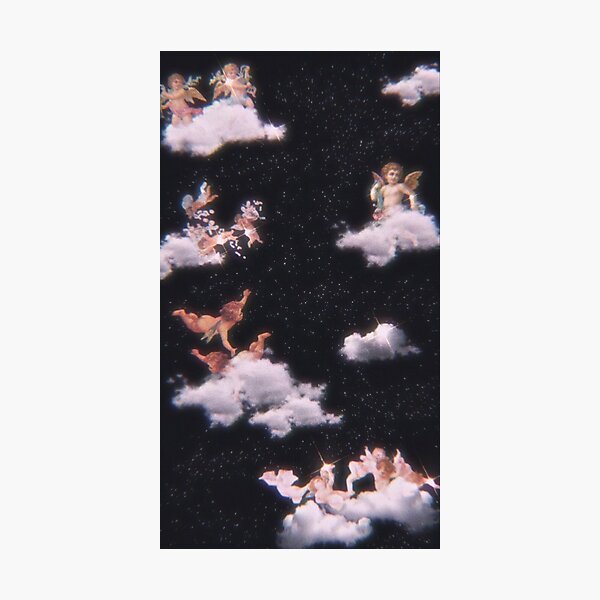 Night Sky Renaissance Angels Aesthetic Photographic Print