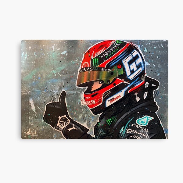 George Russell, Mercedes 2020 F1 graffiti painting by DRAutoArt Canvas Print