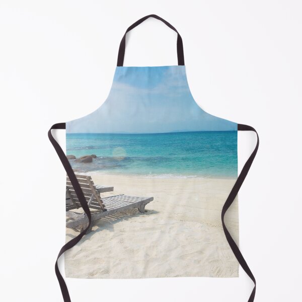 Item preview, Wooden Sunbeds On The Beach Landscape designed and sold by JTS STORE.
