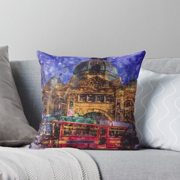 Item preview, City Circle Tram and Flinders Street Station Watercolor designed and sold by Steven Jodoin.