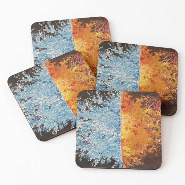 Item preview, Oil Painting in Impasto technique showing effects of Fire and Ice  designed and sold by Abha-Hues.