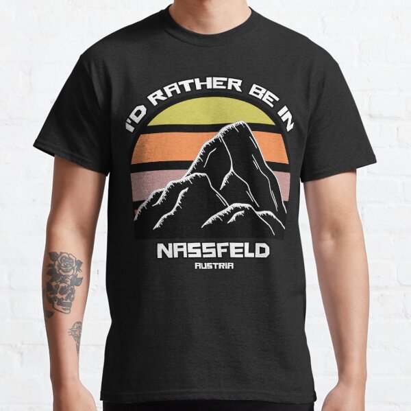 I'd Rather Be In Nassfeld Austrian Alps Austria Vintage Sunset Mountain Classic T-Shirt