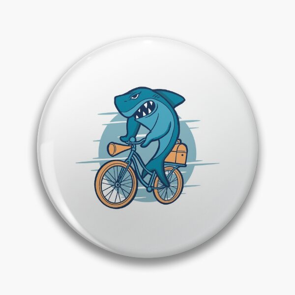 Item preview, Cartoon shark rides a bicycle designed and sold by DerSenat.