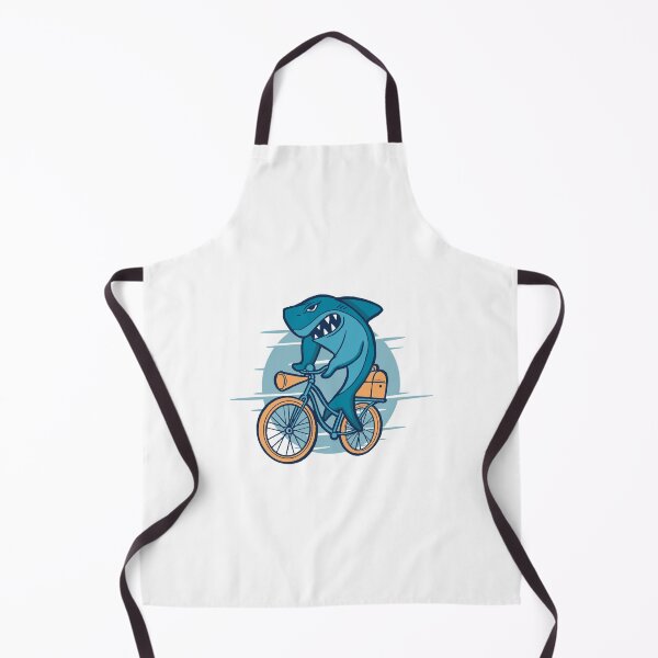 Item preview, Cartoon shark rides a bicycle designed and sold by DerSenat.