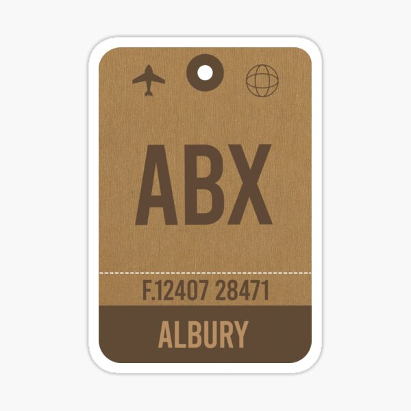 Albury Airport Code, Airport Vintage Luggage Tag Sticker