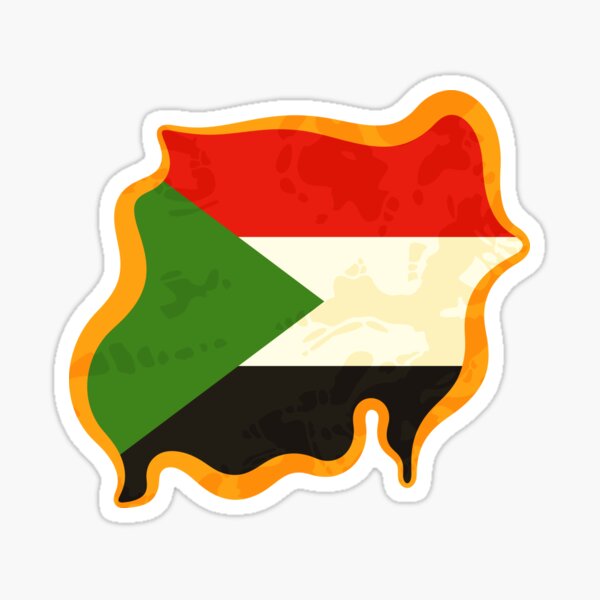 Sudan Map Mixed With Flag S Color Sticker For Sale By Zudrip Redbubble   St,small,507x507 Pad,600x600,f8f8f8 