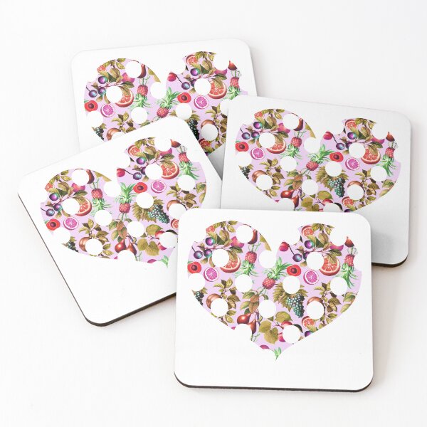 Item preview, VEGAN MIXED FRUIT PINK HEART POLKADOT DESIGN -CUTE HEART DESIGN FOR STICKERS AND T-SHIRTS BY ISKYBIBBLLE designed and sold by Iskybibblle.