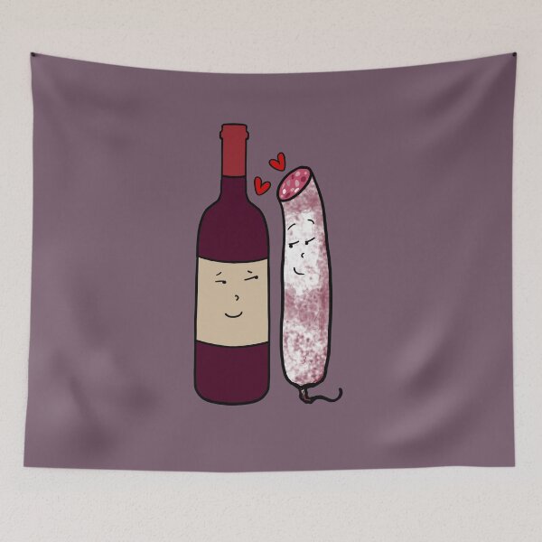 Item preview, Spinach sauciflard in love, wine and sausage couple aperitif designed and sold by Catcrea.