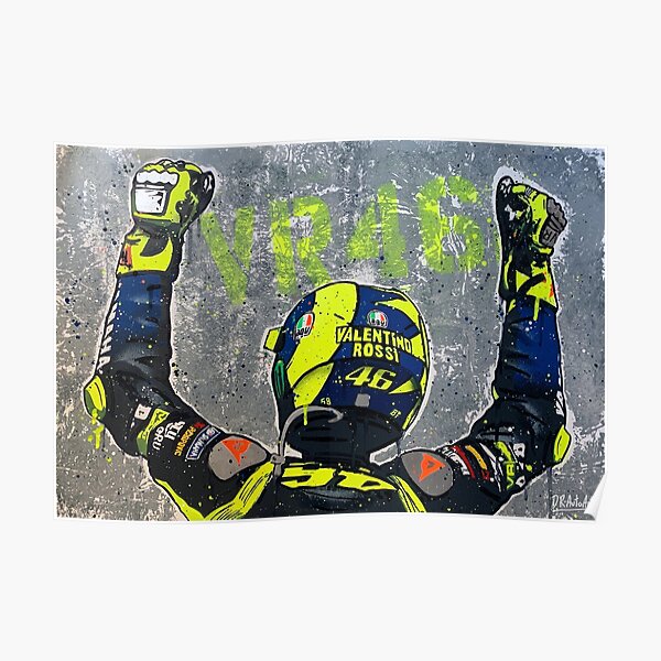 Valentino Rossi 2020 - Peinture Graffiti par DRAutoArt Poster
