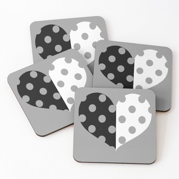 Item preview, PLAIN BLACK AND WHITE  POLKA DOT HEART -CUTE HEART DESIGN FOR STICKERS AND T-SHIRTS BY ISKYBIBBLLE designed and sold by Iskybibblle.