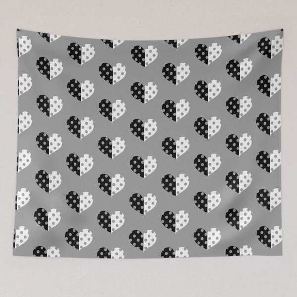 Item preview, PLAIN BLACK AND WHITE  POLKA DOT HEART -CUTE HEART DESIGN FOR STICKERS AND T-SHIRTS BY ISKYBIBBLLE designed and sold by Iskybibblle.