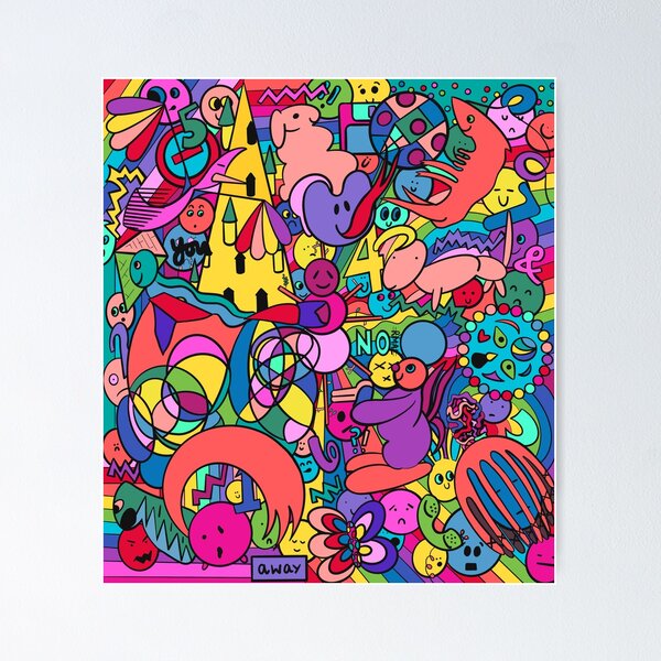Item preview, Inside ADHD - neurodiversity art therapy challenge - doodles - collage hectic whirlwind imagination designed and sold by davidhydefierce.