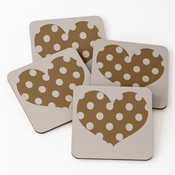 Item preview, PLAIN BROWN POLKA DOT HEART -CUTE HEART DESIGN FOR STICKERS AND T-SHIRTS BY ISKYBIBBLLE designed and sold by Iskybibblle.