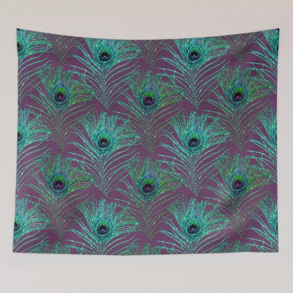 Item preview, Peacock Glitter Feather Pattern 15 designed and sold by AlokeDesigns.