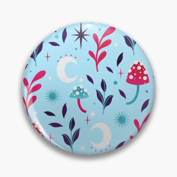Item preview, Colorful forest pattern blue and pink  designed and sold by Texdoodles.