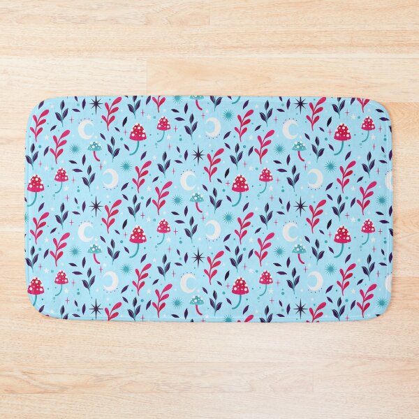 Item preview, Colorful forest pattern blue and pink  designed and sold by Texdoodles.