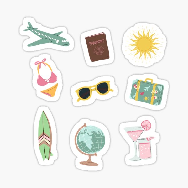 Colorful travel pack / icons Sticker