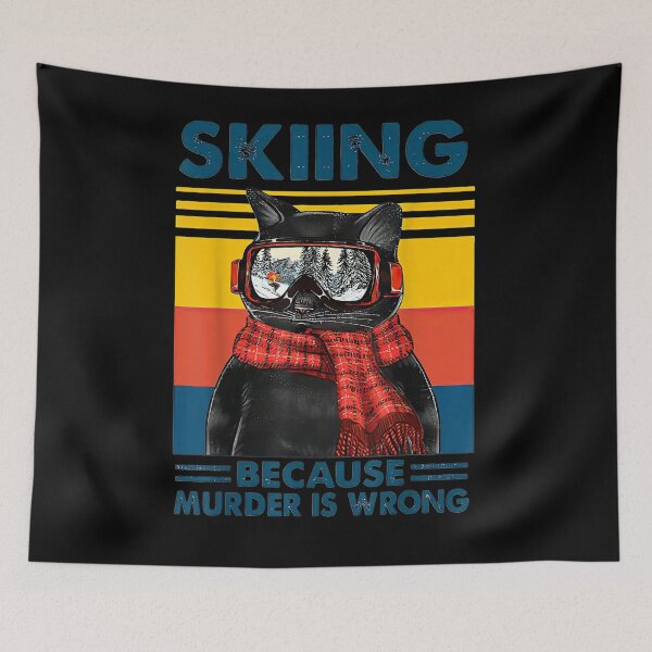 Item preview, Catss Skiing Because Murder Is Vintage designed and sold by shirleyfinley.