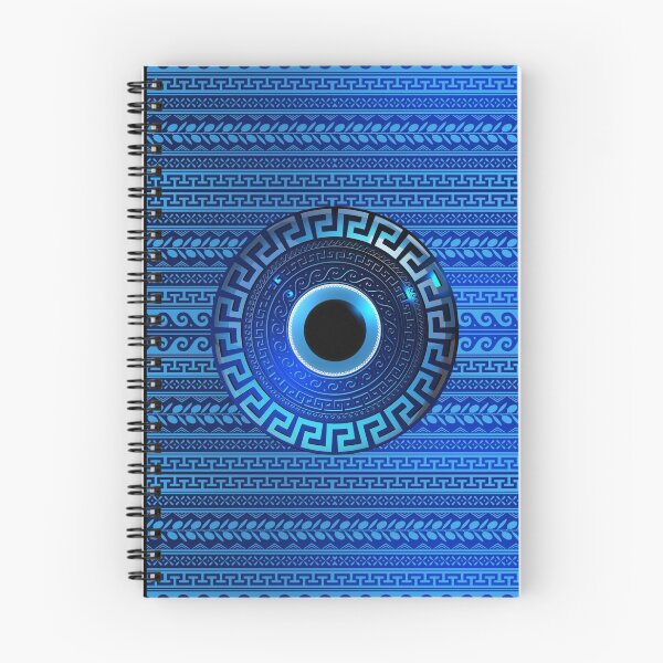 Item preview, Mati Evil Eye Dark Light Blues Greek Keys designed and sold by Yiorgos Designs.