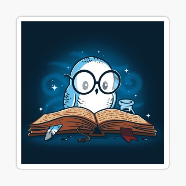 Owl reading Sticker