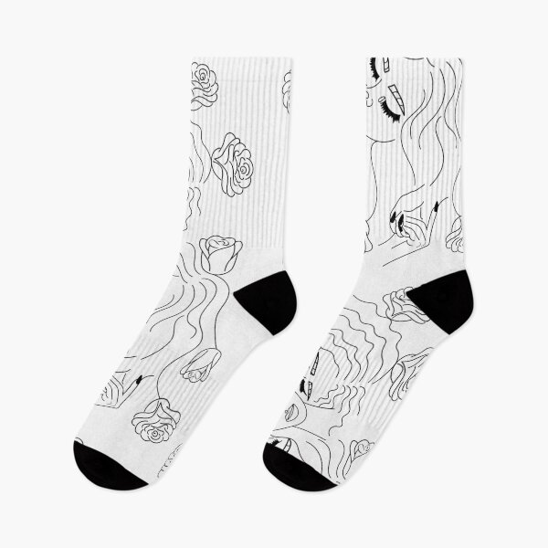 Item preview, Women black lines abstract art, girl gang abstract design with roses designed and sold by KissedbyArt.