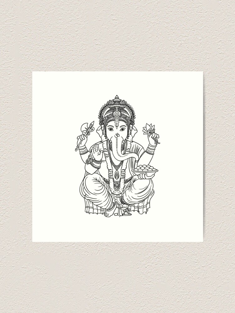 Ganesh ji sketch Greeting Card by Heena Khatri