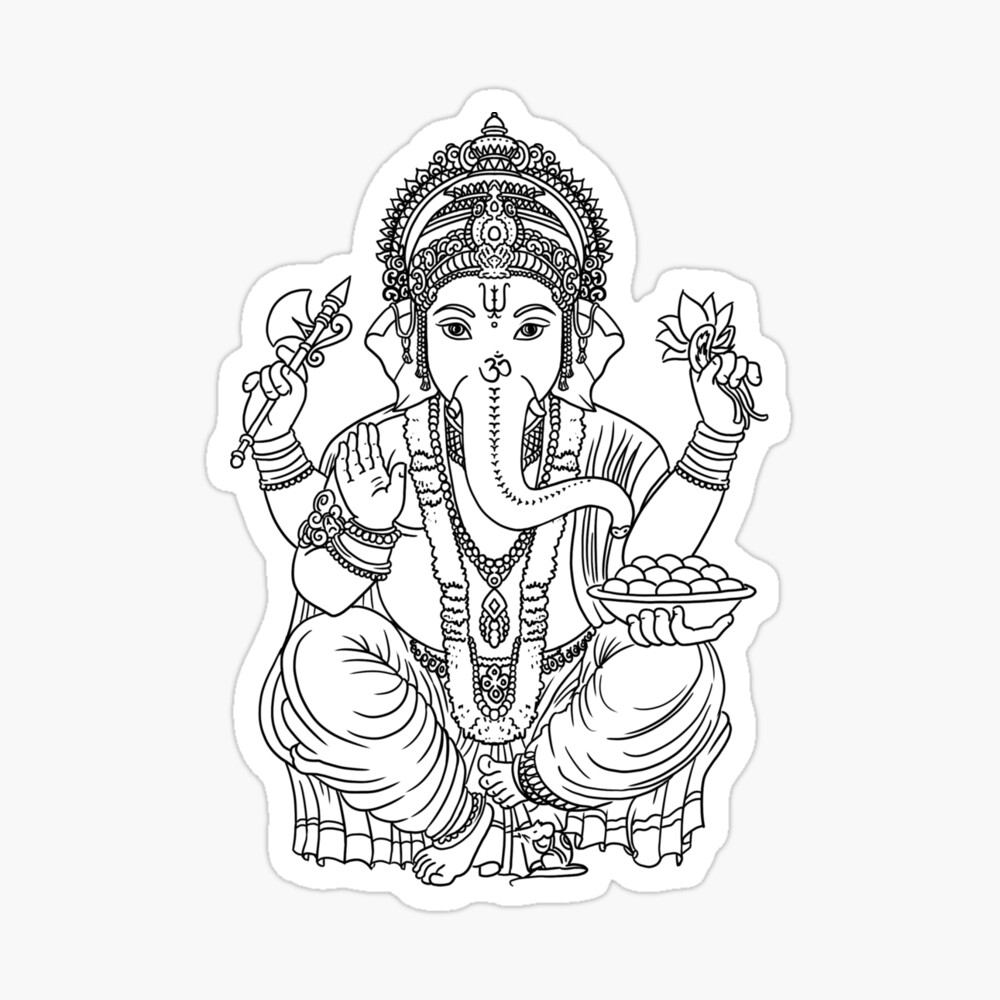 Vector Illustration Sketch Lord Ganesha's Outline Stock Vector by  ©wirestock_creators 583317532