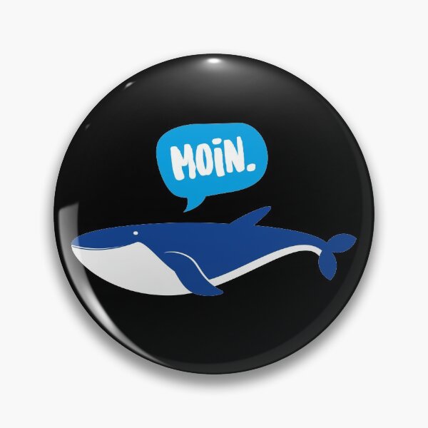 Item preview, Whale with speech bubble Moin - North German animal designed and sold by mgoo.