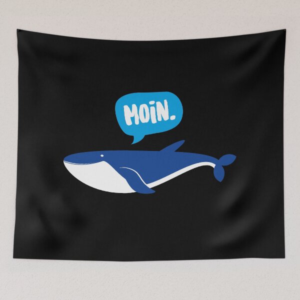 Item preview, Whale with speech bubble Moin - North German animal designed and sold by mgoo.