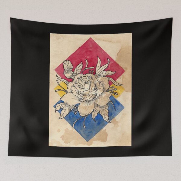 Item preview, Inked Watercolor Rose Posters and Art Prints designed and sold by NotleyBry1994.