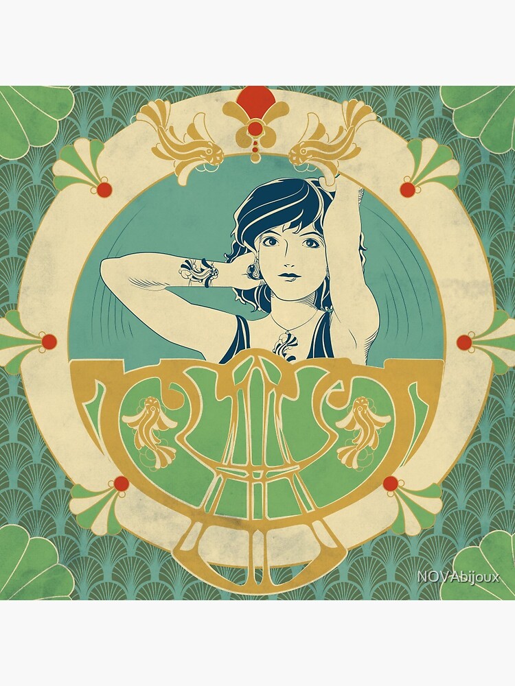 « Parure Poisson bleu - Illustration Art Nouveau » par NOVAbijoux