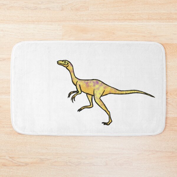 Item preview, Dino Compsognathus yellow happy dinosaur for kids and adults designed and sold by I-am-a-dino.