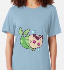 Pug Mermaid Slim Fit T-Shirt