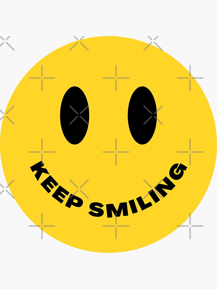 Keep Smiling Yellow Happy Face Sticker For Sale By Myluciddreams Redbubble 