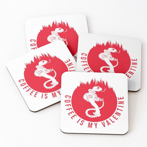 Item preview, Coffee Is My Valentine Red Snake Geometric Waves designed and sold by Designhub1000.