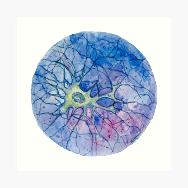 Neurona - Acuarela Lámina artística