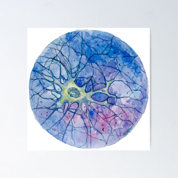 Vista previa del artículo con la obra «Neurona - Acuarela», diseñado y vendido por Heatherbondi.