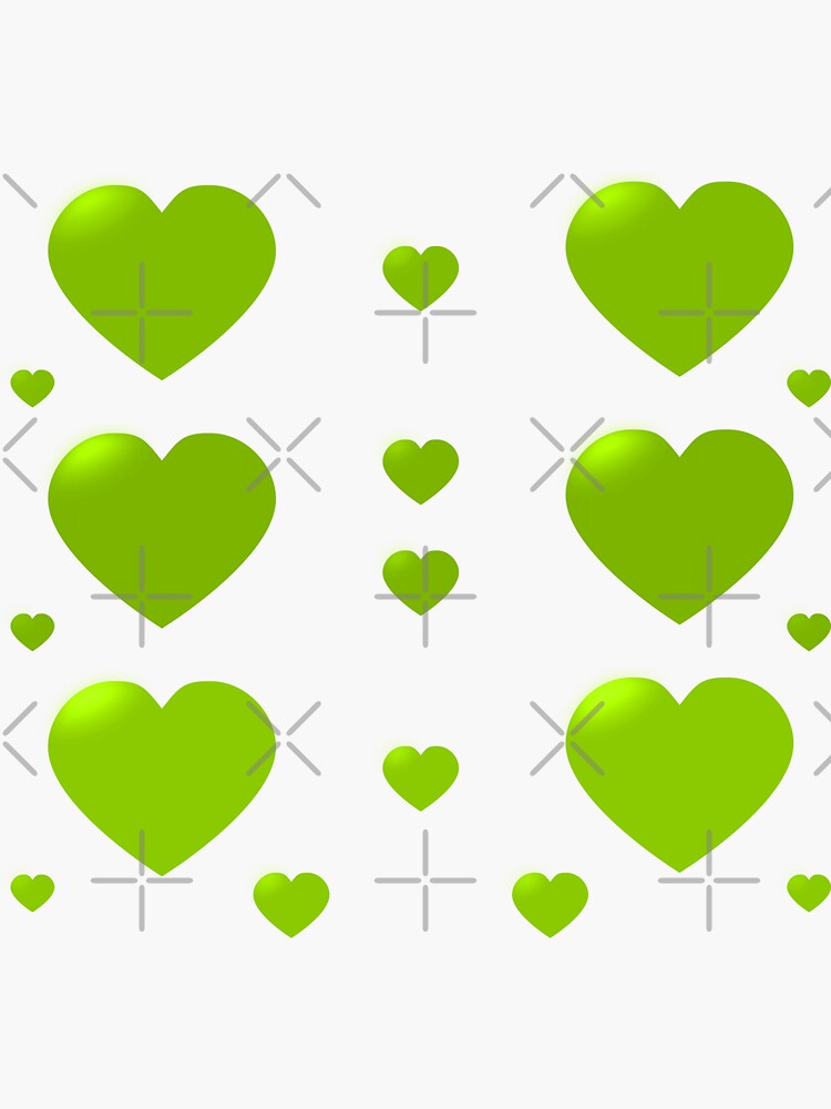 " Glossy Green Heartssticker pack" Sticker for Sale by CSouissi Redbubble