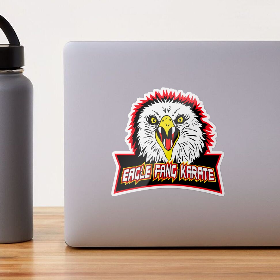 RED) Original Badass Eagle Fang Karate dojo logo (symbol martial art 80s)  Sticker for Sale by frikybomb