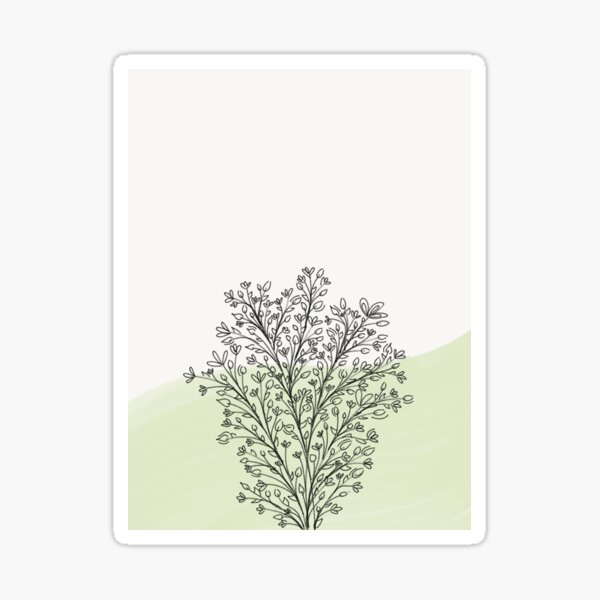 Simple leaves art Sticker