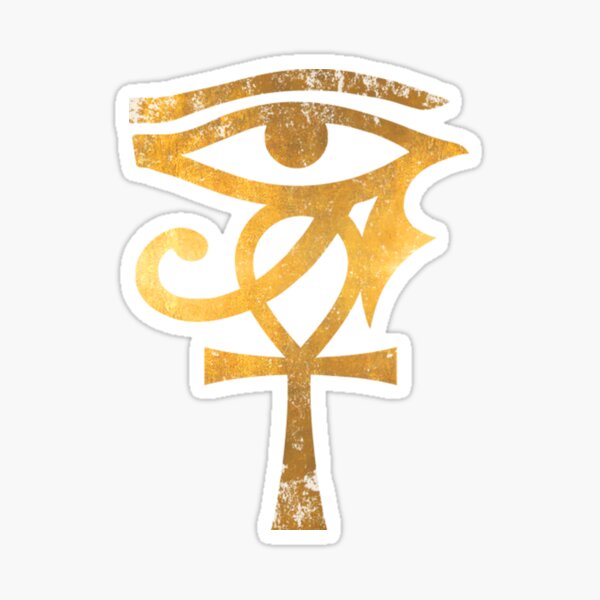 Egyptian T-ShirtEgyptian Eye Of Horus Ankh Egypt Archaeologist Gold Sticker