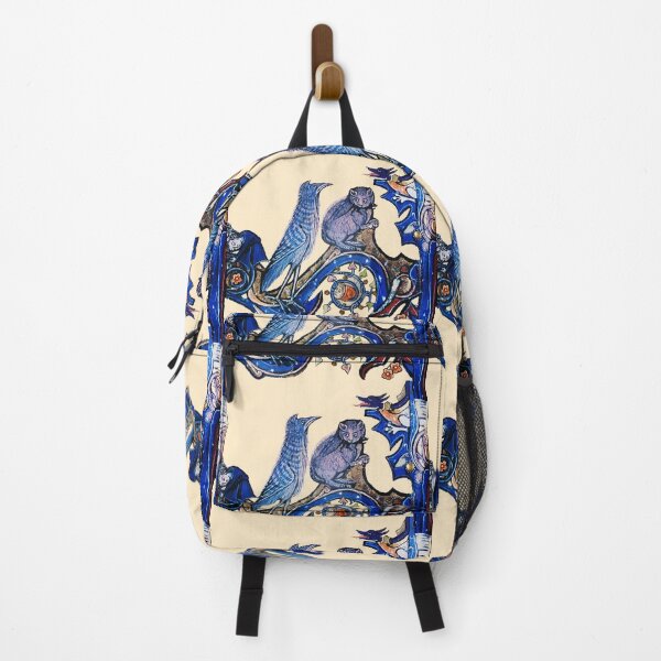 Item preview, WEIRD MEDEVAL BESTIARY, CAT AND CUCKOO BIRD IN BLUE designed and sold by BulganLumini.