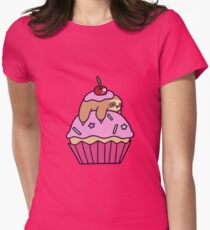 Cupcake Sloth Women's Fitted T-Shirt